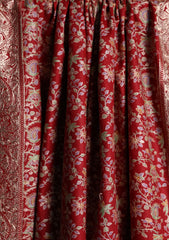 Pashmina Embroidered Jaaldar Shawl D#11 - Red