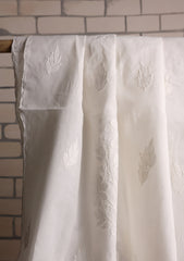 Lawn Chikankari Summer Shawl D#17 - White