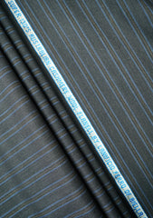 Flanell By Lanificio Ferro Super 130'S Plain Wool Fabric - Charcoal Grey