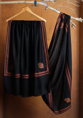 Pashmina Embroidered Border Shawl D#198 - Black