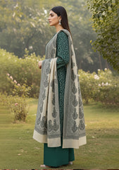 Winter - Riwaj - Pashmina Embroidered Suit - Premium 25 - D#01 - D Green