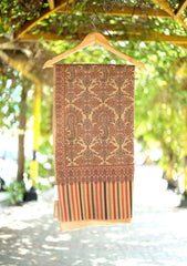 Digital Printed Wool Shawl D - 16 - Brown