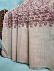 Pashmina Ari Work Jaaldar Shawl D#42 - Brown