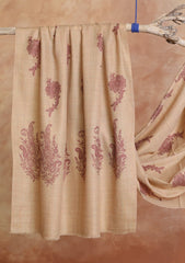 Pashmina Embroidered Jaaldar Scarf D#01 - Skin