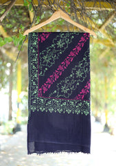 Pashmina Kashmiri Jaaldar Shawl D - 33 - Blue