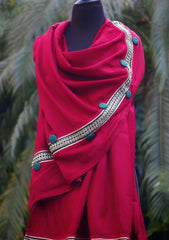 Shawl Collection - Sadias Collection - Pashmina Shawl - D#05 Maroon Button