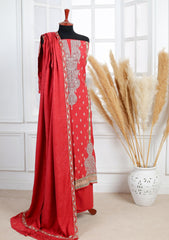 Winter - Riwaj - Embroidered Peach Leather Suit - Edit 25 - D#03 - Carrot