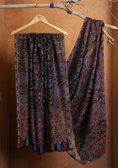 Pashmina Jamawar Shawl D#10 - Black 1