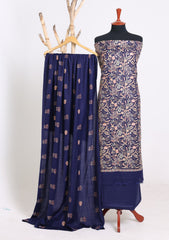 Winter - Riwaj - Pashmina Embroidered Suit - D#03 - N Blue