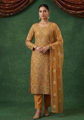 Formals - Riwaj - Fancy Net - 2 Pcs Suit - CND#1208 - Mustard