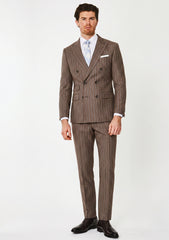 Scabal Stripe Selvage Suiting - Brown
