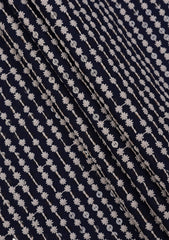Elite Men Embroidered Sequence Selvage Viscose Fabric - N Blue
