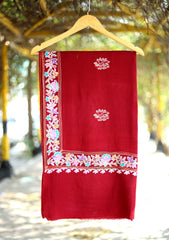 Pashmina Ari Work Jaaldar Shawl D - 01 - Maroon