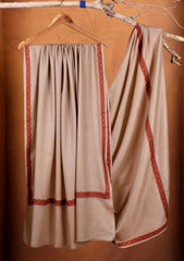 Pashmina Embroidered Border Shawl D#02 - Skin