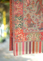 Pashmina Jamawar Shawl D - 39 - Skin