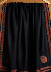Pashmina Embroidered Border Shawl D#198 - Black