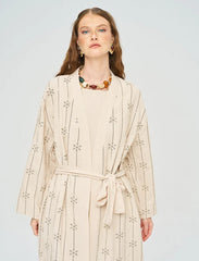 Pret - Moven - Beaded Kimono and Tank Top Set with Belt - Skin