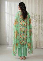 Lawn - Rubaaiyat - Chikankari 26 - Organza Dupatta - D#03 - D Green