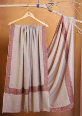 Pashmina Kashmiri Border Shawl D#186 - Skin