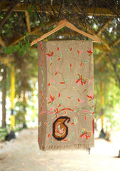 Pashmina Wool Ari Work Shawl D - 06 - Skin