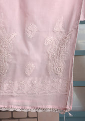 Lawn Chikankari Summer Shawl D#19 - Baby Pink