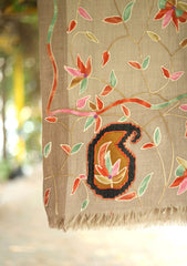 Pashmina Wool Ari Work Shawl D - 06 - Skin