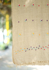 Pashmina Wool Needle Work Shawl D - 01 - Skin