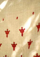 Embroidered Wool Shawl D - 85 - Brown