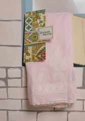 Lawn Chikankari Summer Shawl D#19 - Baby Pink