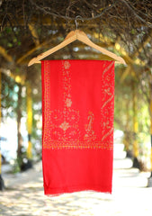 Pashmina Wool Kashmiri Shawl D - 12 - Red