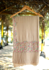 Pashmina Wool Needle Work Shawl D - 31 - Skin