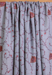 Pashmina Kashmiri Jaaldar Shawl D#147- Grey
