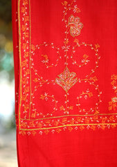 Pashmina Wool Kashmiri Shawl D - 12 - Red