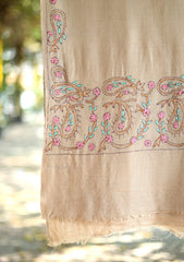 Pashmina Wool Needle Work Shawl D - 31 - Skin