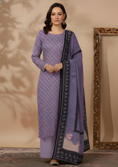 Winter - Riwaj - Velvet Suit - Printed Edit - D#32 - Lilac