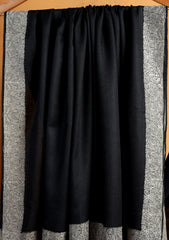 Pashmina Embroidered Border Shawl D#236 - Black