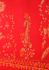 Pashmina Wool Kashmiri Shawl D - 12 - Red