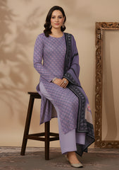 Winter - Riwaj - Velvet Suit - Printed Edit - D#32 - Lilac