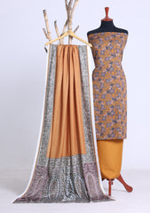 Winter - Rubaaiyat - D Prints - Marina 26 - Wool Shawl - RPM#13 - Mustard