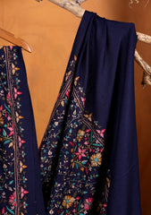 Pashmina Embroidered Jaaldar Shawl D#02 - N Blue