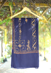 Pashmina Kashmiri Jaaldar Shawl D - 39 - N Blue