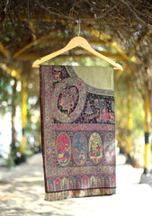 Pashmina Kaani Zari Shawl D - 03 - Green