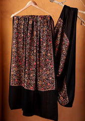 Pashmina Embroidered Jaaldar Shawl D#06 - Black