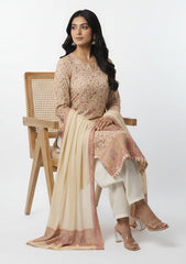 Winter - Riwaj - Pashmina Suit - Kaani Jamawar - Premium 25 - D#48 - L Golden