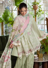 Lawn - Elaf Premium - E.Craft - Chikankari - EEC-5B MATCHA