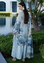 Lawn - Elaf Premium - Santorini Prints 26 - EPN#01A - OCEAN PETALS
