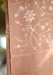 Pashmina Ari Work Jaaldar Shawl D - 03 - L Brown