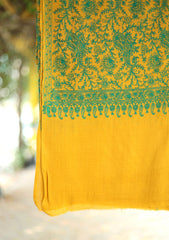 Pashmina Ari Work Shawl D - 224 - Mustard