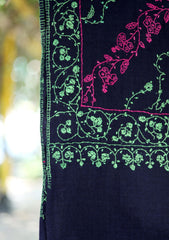 Pashmina Kashmiri Jaaldar Shawl D - 33 - Blue