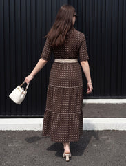 Pret - Moven - Indigo Silk Women's Frock - Chocolate